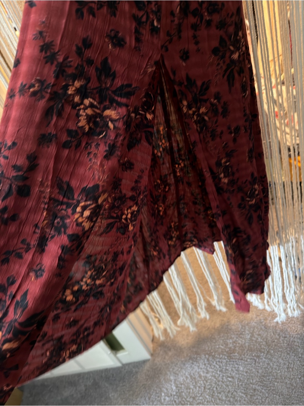 Free People Rust Floral Long-Sleeve Maxi Dress - Picture 5 of 7